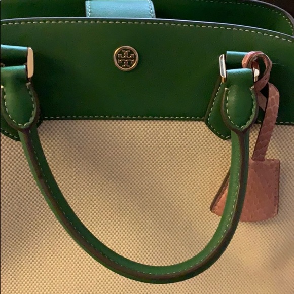 Authentic Tory Burch Canvas and Leather Bag - Picture 2 of 6